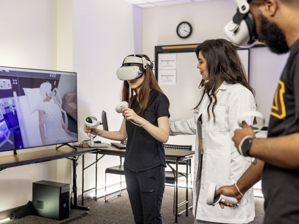 Students in VR Sim Lab